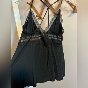 NWT Victoria Secrets cami with see through lace cross cross back M